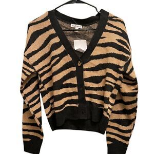 Juniors Derek Heart Jacquard Button Front Crop Cardigan size S, sweater, jacket